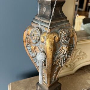 Touchstone Crystal Swarovski Silver Tassel Ball Necklace